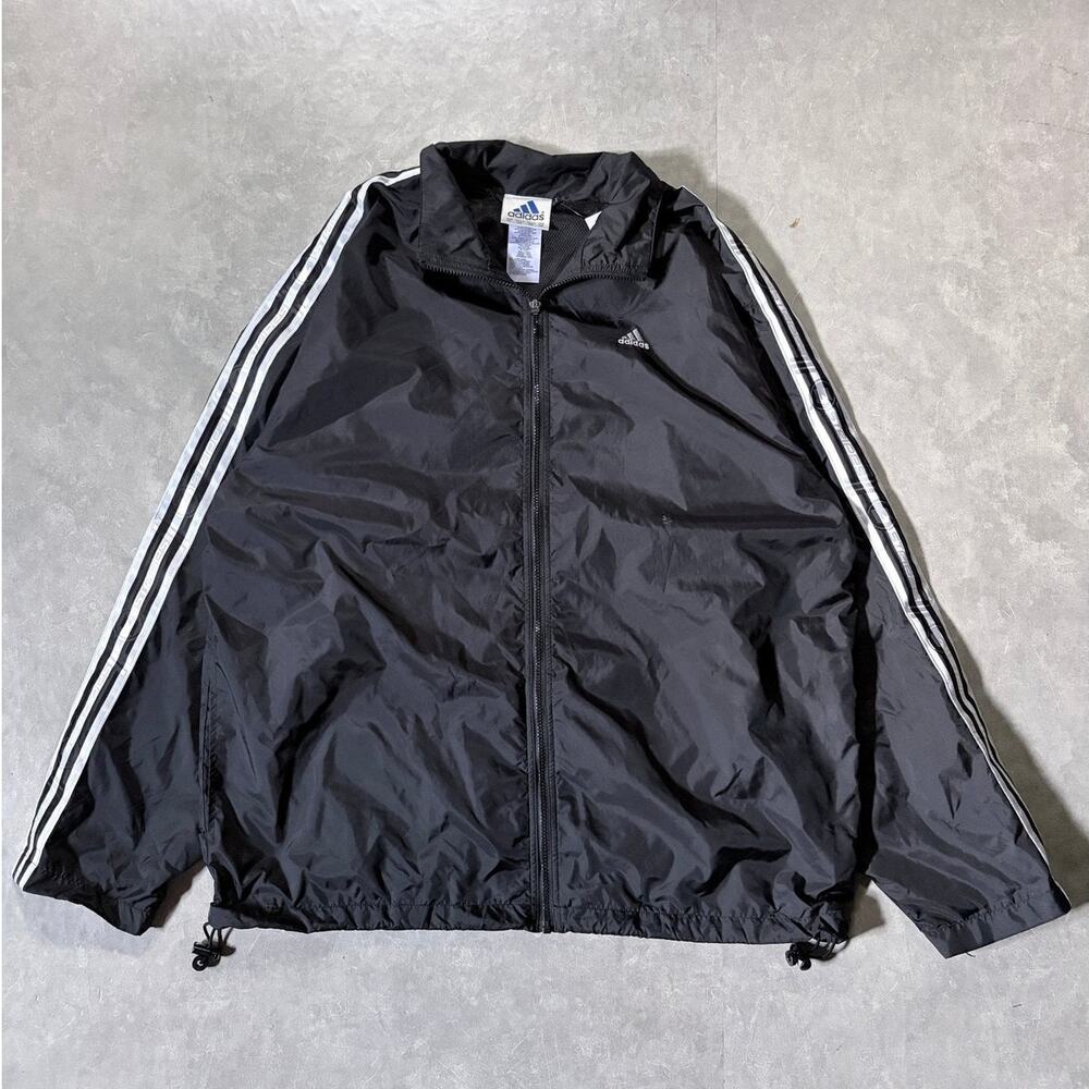 90s Vintage Adidas Black Zip Up Jacket -XL